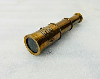 Victorian Marine Brass Telescope with Wooden Box – Nautical Spyglass Gift