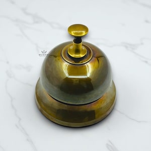 Solid Brass Desk Bell Antique Finish Hotel Reception Counter Service Bell