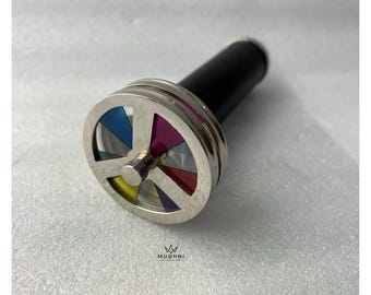 Brass Kaleidoscope with Dual Color Wheel & Leather Handle | Handcrafted Vintage Optical Toy