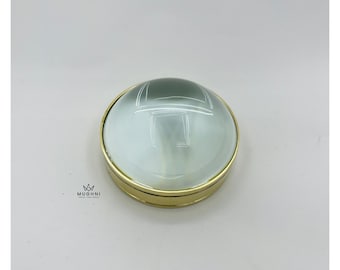 Brass Magnifying Glass Paperweight: Vintage Style Mini Pocket Lens