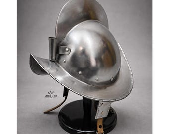 Medieval Steel Morion Helmet | European Warrior Helmet for Cosplay & Reenactment