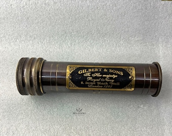 Antique Black Brass Kaleidoscope | Handcrafted Vintage Style Optical Toy Gift
