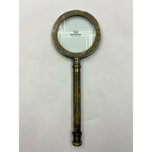 Engraved Brass Magnifying Glass: Vintage Style Reader, Collector&#39;s Decor