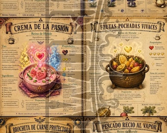 Zelda recipe sheet pack (6 sheets)