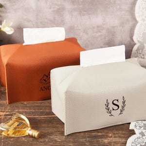 Personalized Leather Tissue Box Cover,Tissue Box Holders,Custom Napkin Holder,Rectangular Tissue Box CoverNapkin Case,Office Desk Decoration