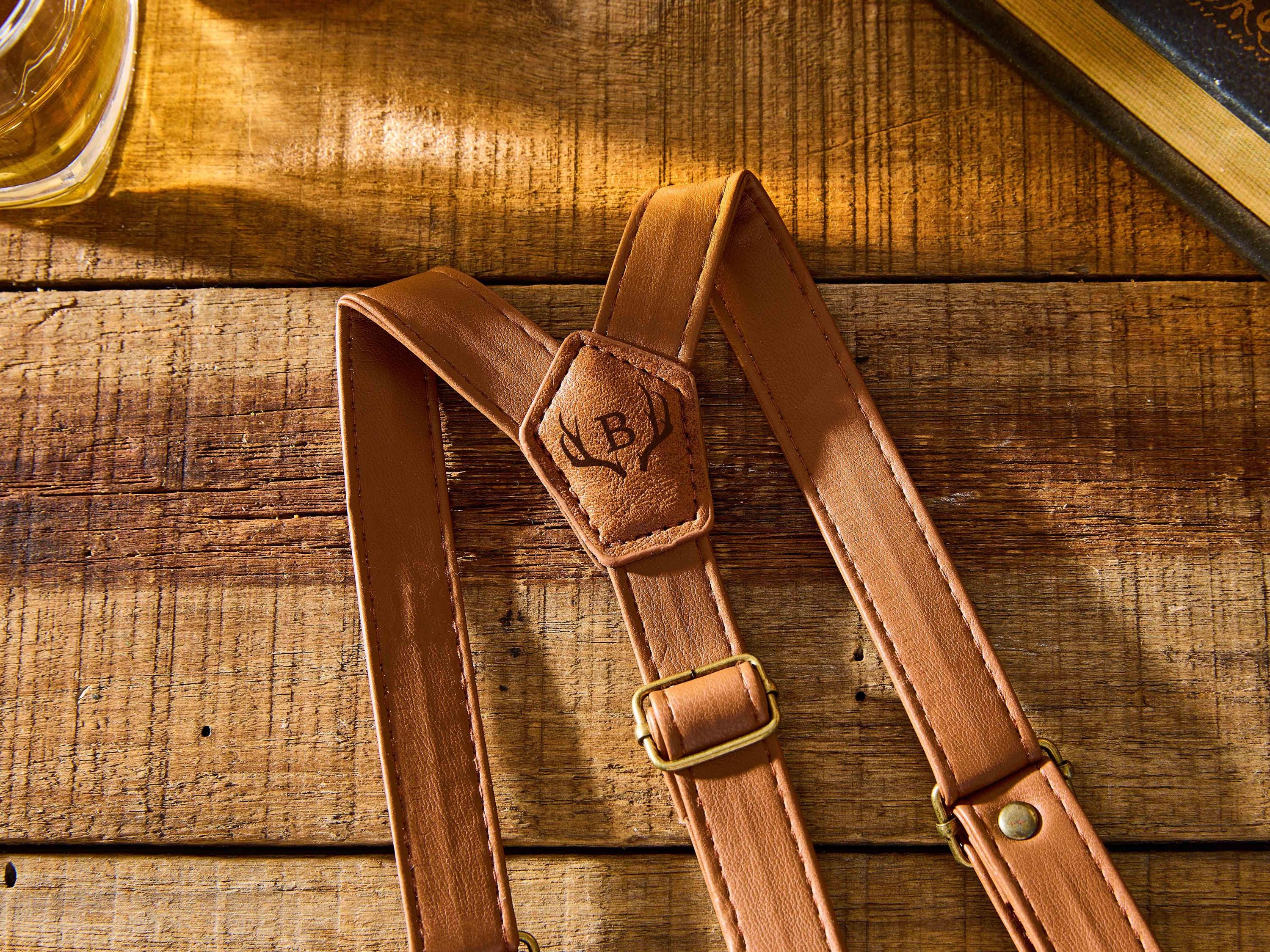 Bretelles en cuir personnalisées avec monogramme