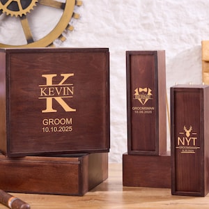 Personalized Groomsmen Gifts Box,Cigar Gift Box,Groomsman Gift Cigar Box,Groomsmen Gifts,Best Man Gifts,Engraved Wooden Box for Wedding