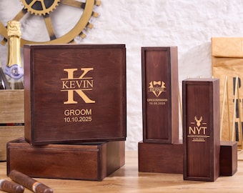 Personalized Groomsmen Gifts Box,Cigar Gift Box,Groomsman Gift Cigar Box,Groomsmen Gifts,Best Man Gifts,Engraved Wooden Box for Wedding