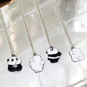 Collar con colgante de oso panda lindo de WLP: gargantilla de leche con dibujos animados divertidos para mujeres, hombres y parejas, idea de regalo de moda 2024, accesorio de joyería de moda