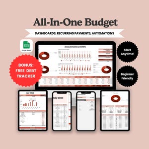 Annual Budget, Bill Calendar, Budget Google Sheets, Budget Spreadsheet, Finance Planner, Google Sheets Templates
