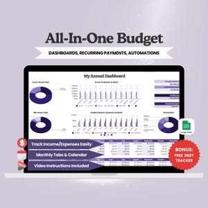 Annual Budget, Bill Calendar, Budget Google Sheets, Budget Spreadsheet, Finance Planner, Google Sheets Templates