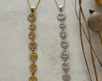 7 Chakra Energy Healing Pendant Necklaces – Gold & Silver Finish