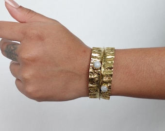 Gold Chunky Wrist Cuff Bangles/Bracelet, Hammered Cuff Bracelet, Adjustable gold Bracelet, Boho hand Cuff Bracelet.