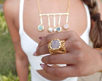 Raw Beauty – Wire-Wrapped Gemstone Rings.
