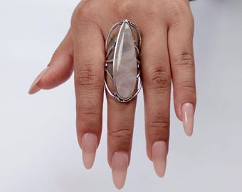 Large Boho Rings, Sliver Large Rings, Brass Rings, Large Stone Rings.