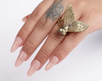 Fly Ring, Brass Ring, Boho Rings, Adjustable Rings.