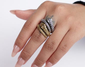 Snake Rings, Adjustable Brass/Sliver Snake Rings.