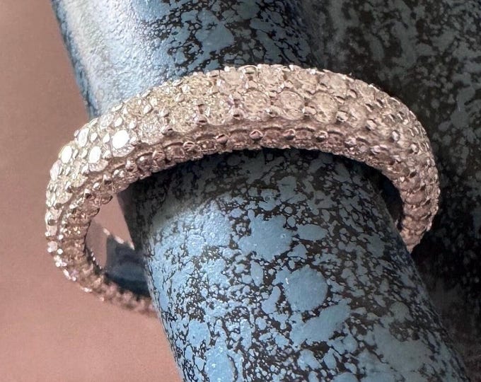 Moissanite Full Eternity Band GRA Certified 925/18k Wedding Rings for Women