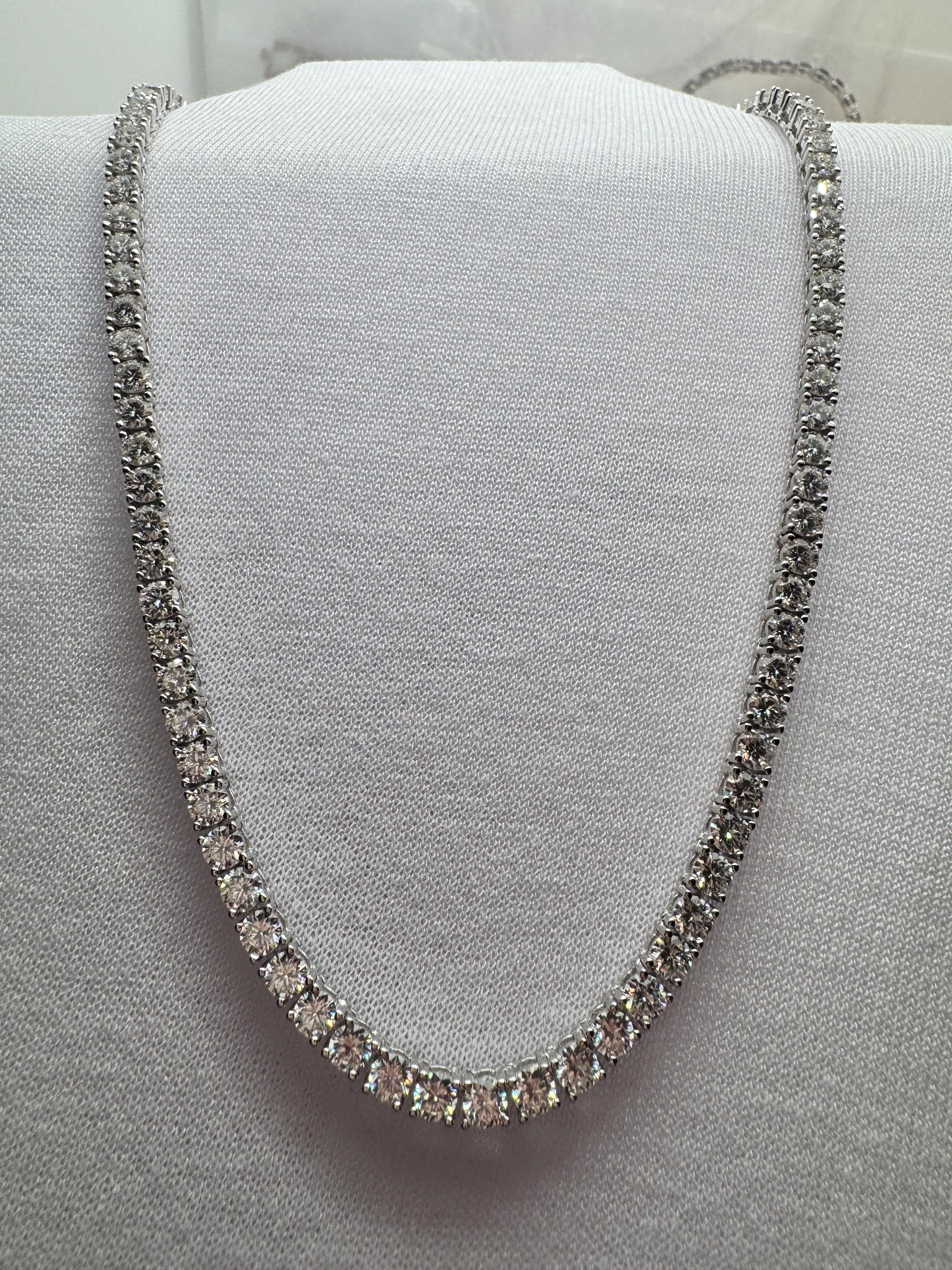 4.0mm Moissanite Tennis Necklace GRA Certified D VVS1 925/18k