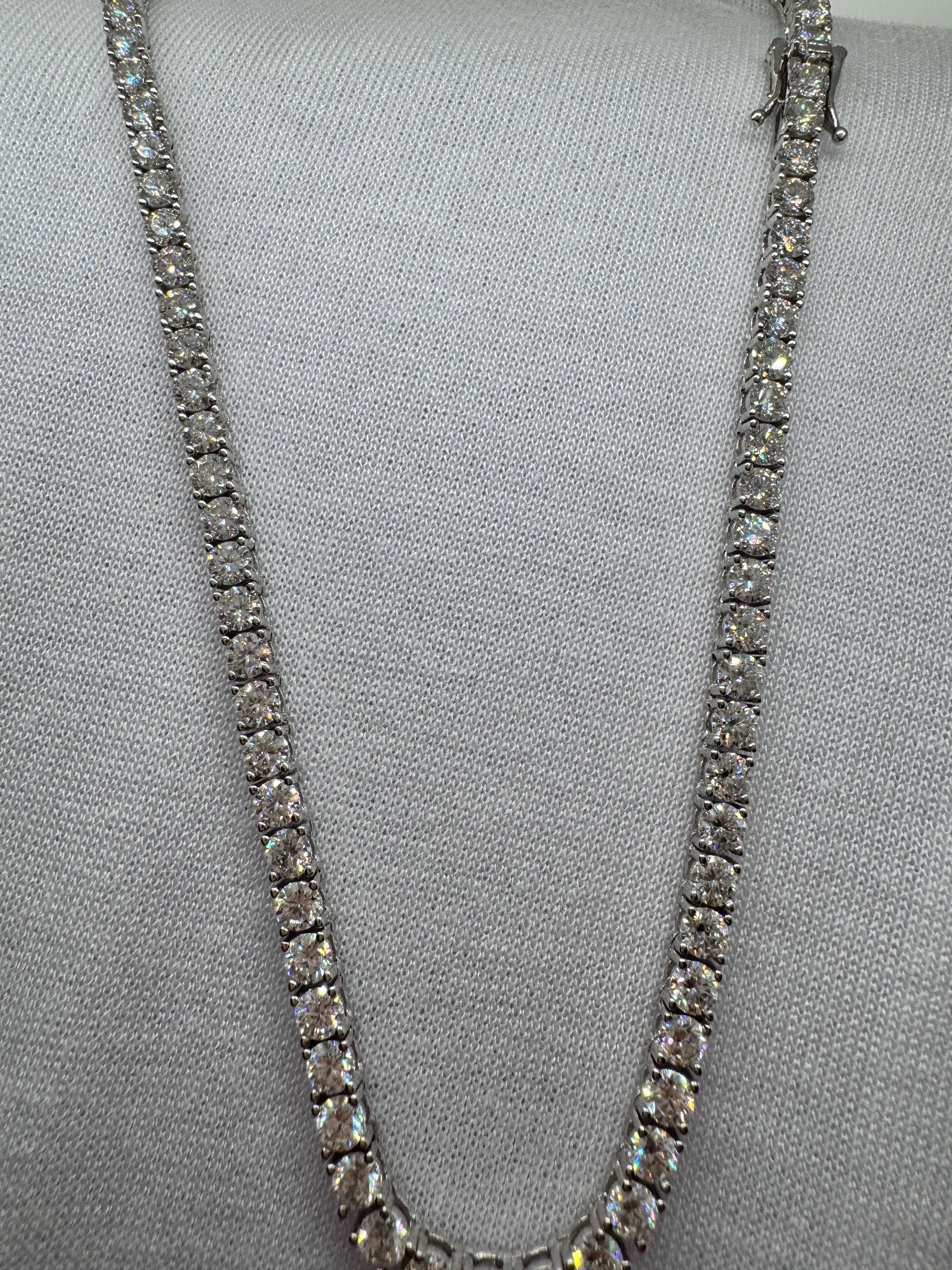 4.0mm Moissanite Tennis Necklace GRA Certified D VVS1 925/18k