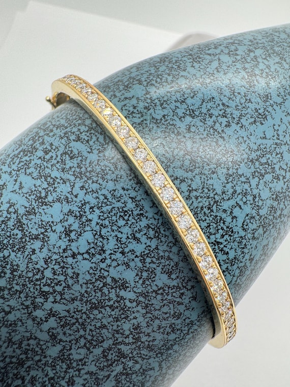 Moissanite Bangle Bracelet Certified 2.0mm D VVS1 GRA Moissanite 