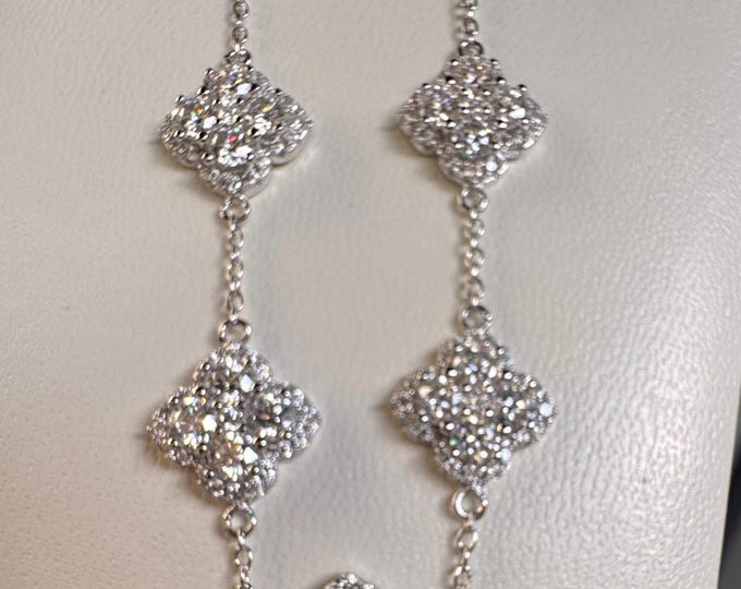 Moissanite Floral Bracelet Unique Tennis Chain Link 925/18k