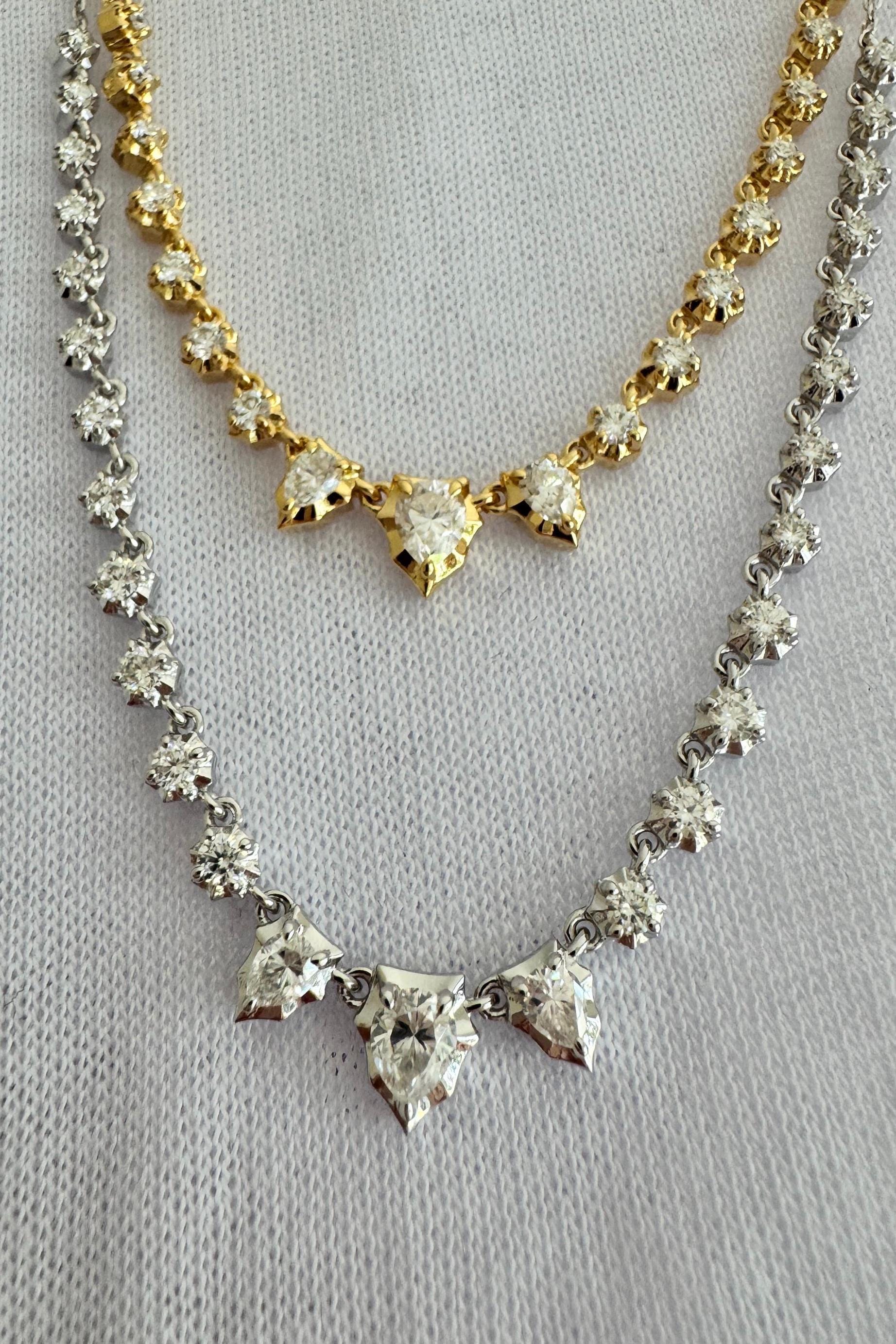 Collar multipiedra de moissanita: oro de 18 quilates y plata de ley, ajustable