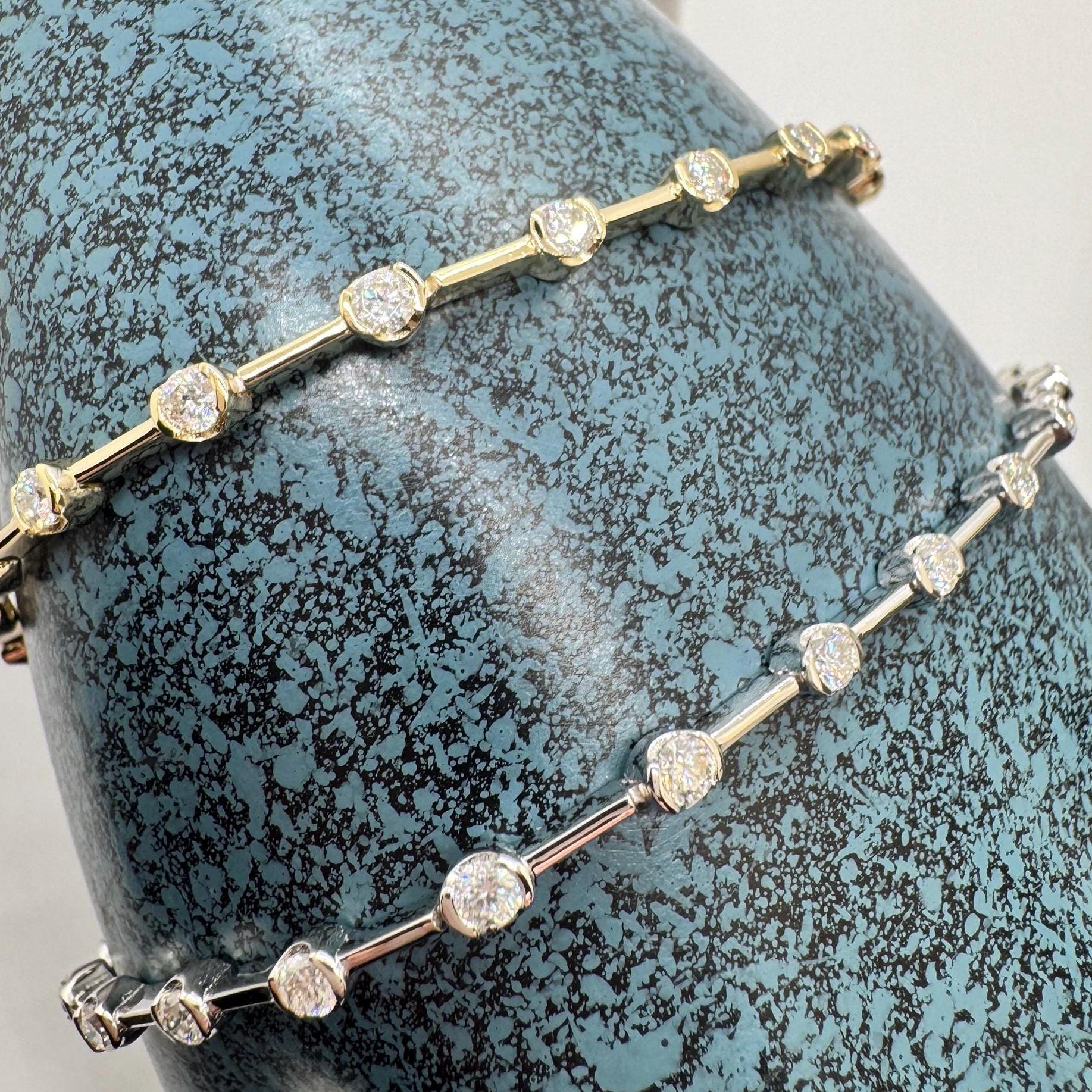 14K 2.5mm Moissanite Tennis Bracelet 14K, 10K, 925/18k