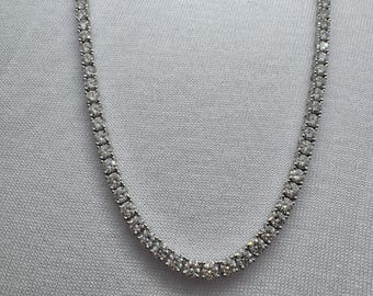 4.0mm Moissanite Tennis Necklace GRA Certified D VVS1 925/18k