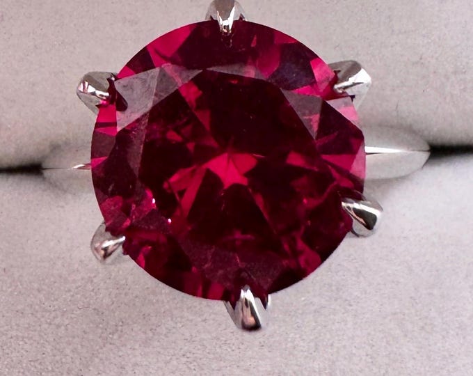5 Carat Ruby Engagement Ring 925/18k, 14k, PT950