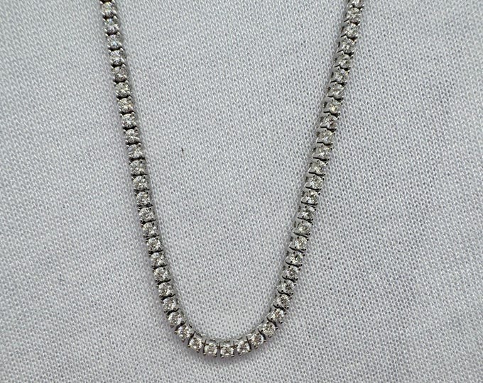 2.0mm Moissanite Tennis Necklace GRA Certified D VVS1