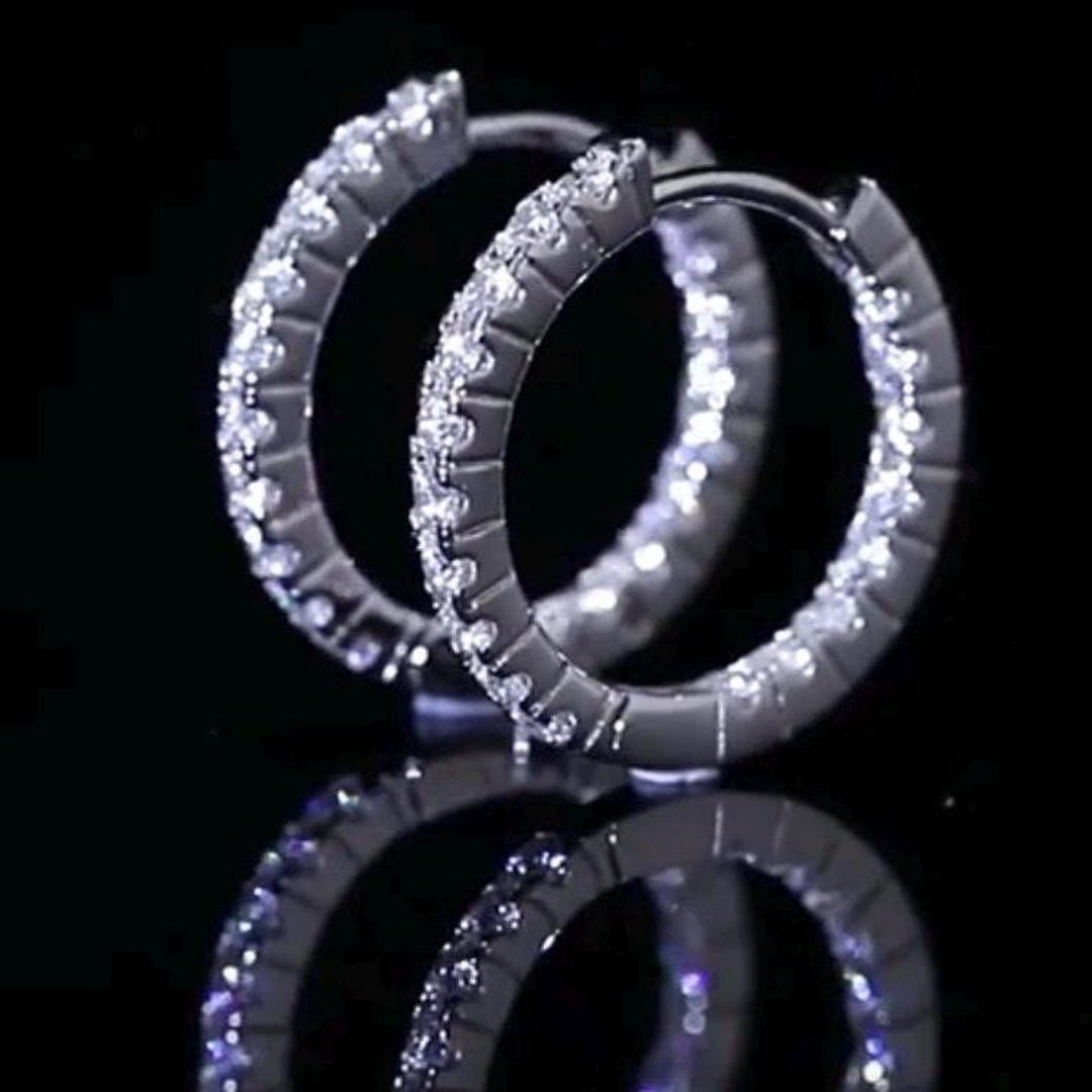 Inside Out Moissanite Hoop Earrings – 2.6ct