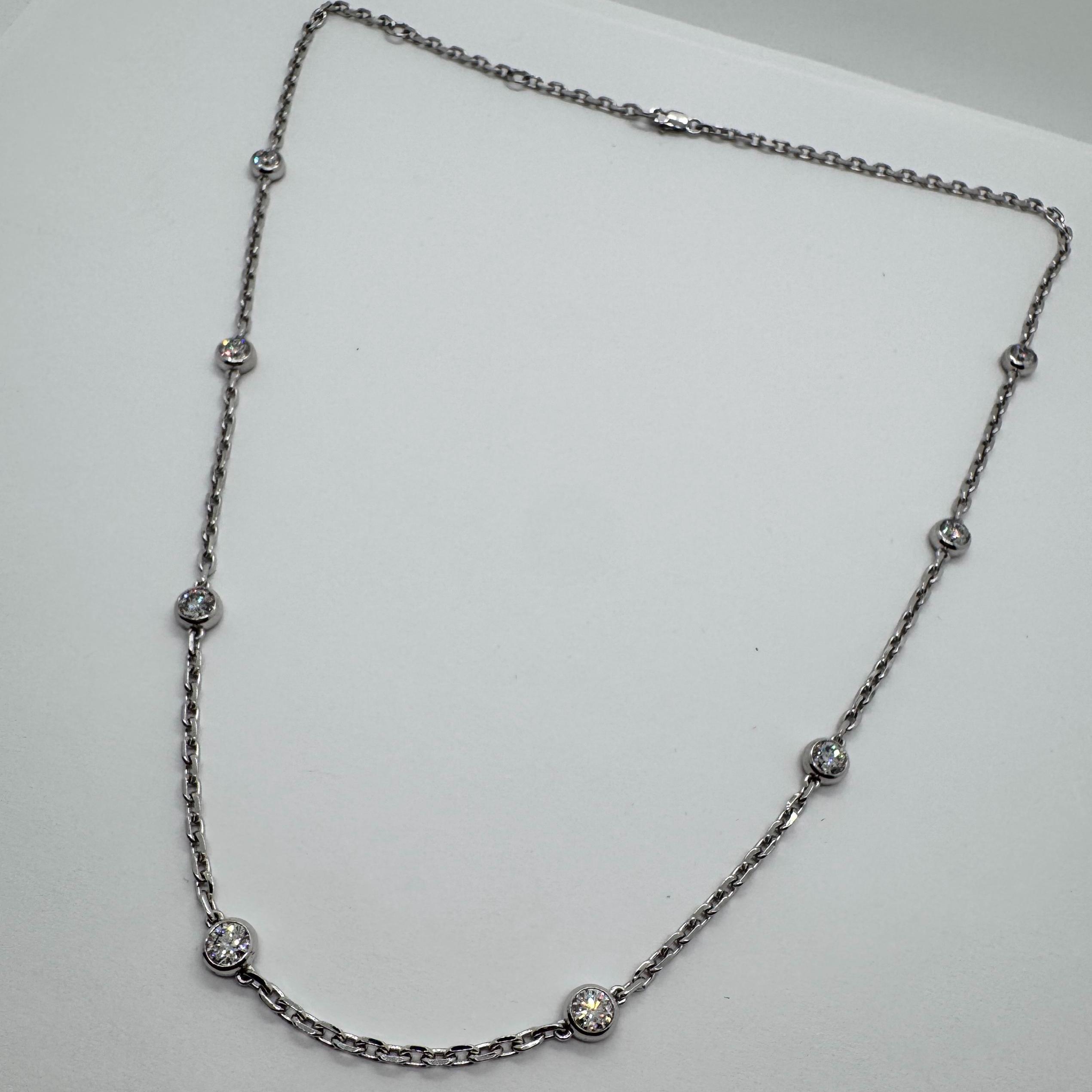 950er Platin Collier Halskette 45,5 Cm - Luxus Schmuck Minimalistisch Für Damen