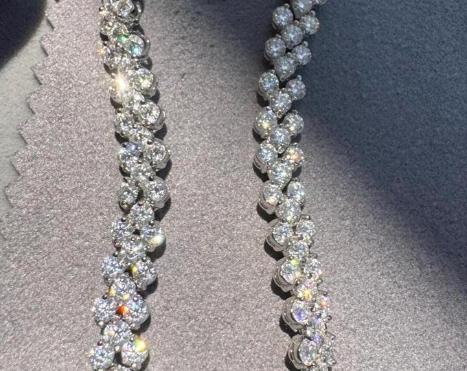 Moissanite Tennis Bracelet GRA Certified Vvs1 Cluster Link chain bracelet 925/18k