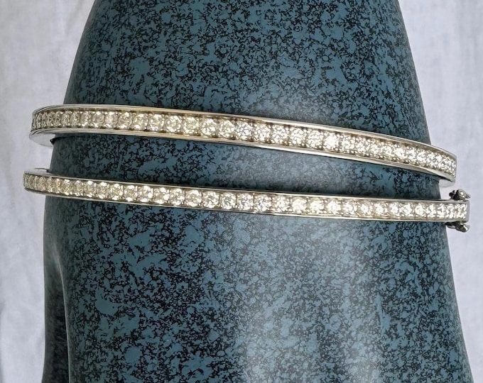 Moissanite Eternity Bangle Bracelet: Certified D VVS1 Sterling Silver
