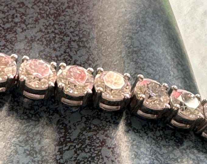 18k White Gold Moissanite Tennis Bracelet: 28 CTW, D VVS1