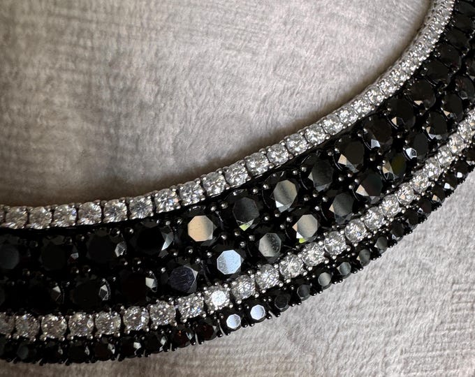 Black 5.0mm Moissanite Tennis Necklace: GRA VVS1 925/18k Bridal Party Gifts for him