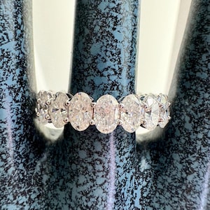 Moissanite Oval 3x5mm Full Eternity Band 925/18k