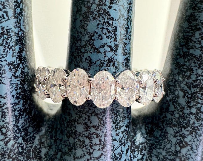 Moissanite Oval 3x5mm Full Eternity Band 925/18k