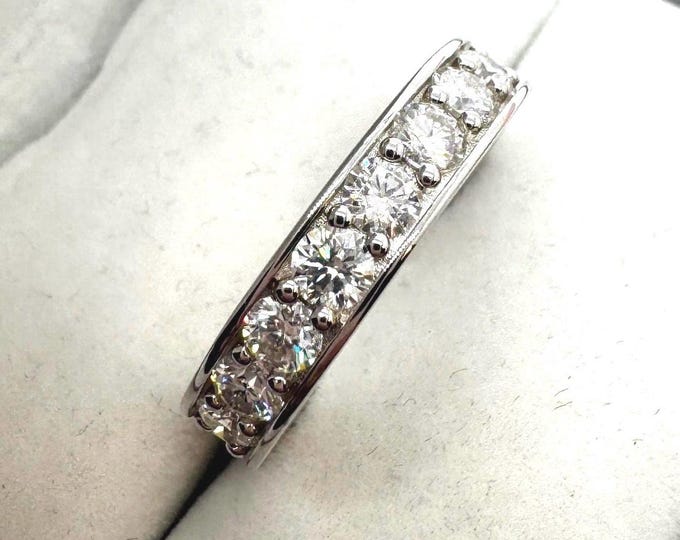 4.0mm Moissanite Channel set Eternity Ring