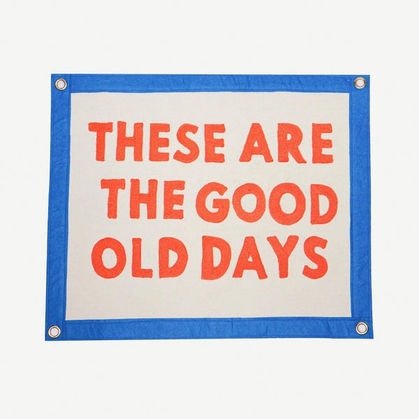 These are the good old days Banner | Felt Pennant Flag Banner | Vintage Banner | Wall Decor | Wall Hanging | canvas flag