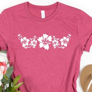 Hibiscus Flower Shirt, Hawaiian Hibiscus Shirt, Aloha Hawaii Shirt, Beach Aesthetic Shirt, Flower Shirt, Summer Vacation Tee, Botanical Tee