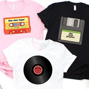 Daddy and Baby Shirt, Musical Theme Grandpa Dad Baby Shirt, Father&#39;s Day Gift, Funny Playlist Shirt, Mix Tape Album Matching Generation Tee