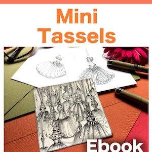 Op de afbeelding: Een zwart-witte illustratie van een verzameling mini-kwastjes, met de tekst "Ebook" in witte letters op een rode achtergrond.