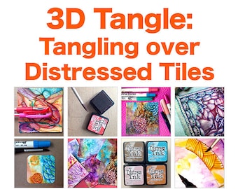 3D Tangle Tangling over Distressed Tiles - Download PDF Tutorial Ebook