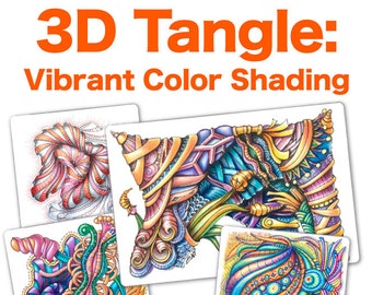 3D Tangle Vibrant Color Shading - Download PDF Tutorial Ebook