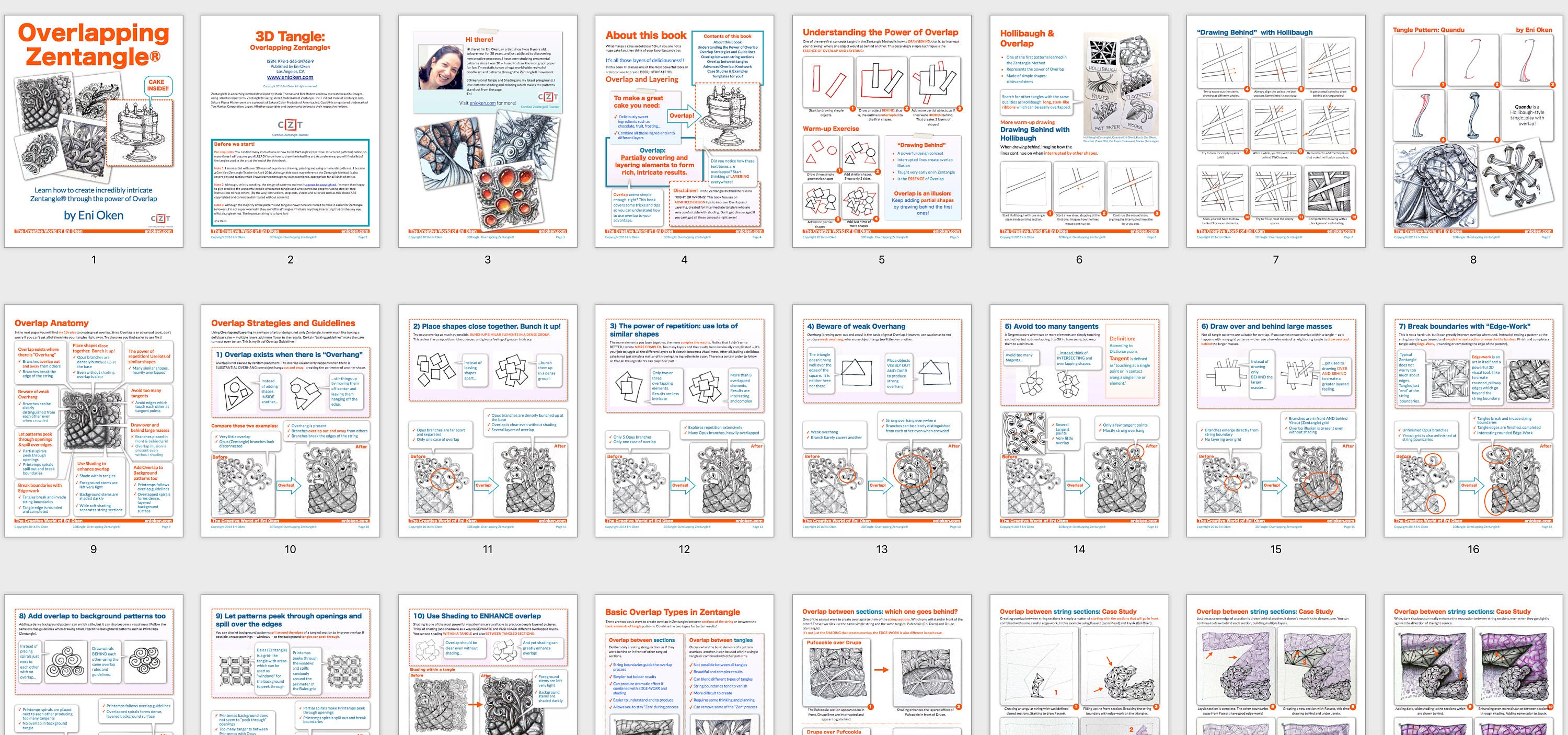 Overlapping Zentangle® Download PDF Tutorial Ebook Etsy