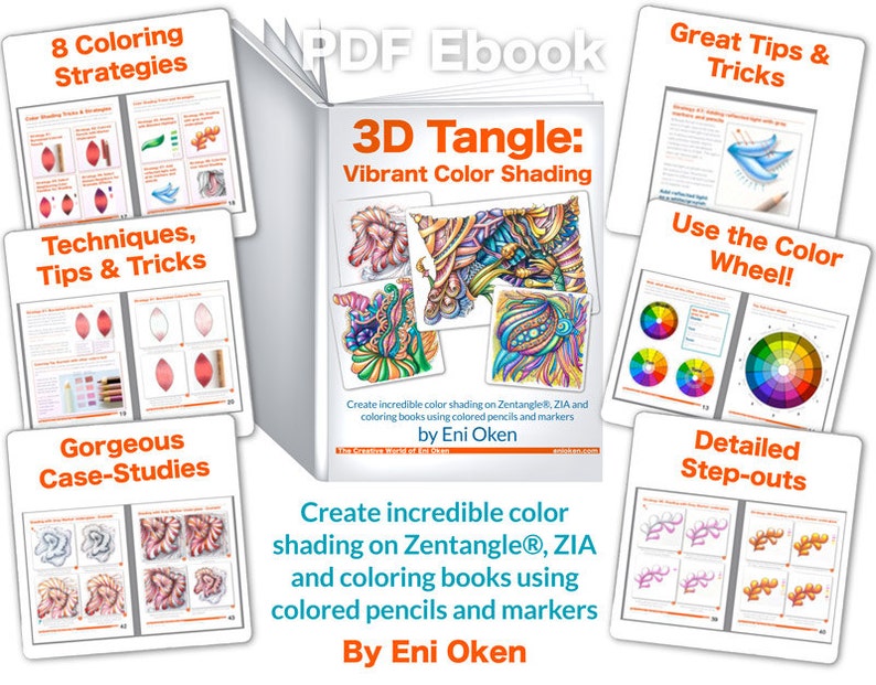 3D Tangle Vibrant Color Shading Download PDF Tutorial Ebook image 2