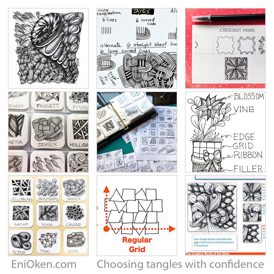 Choosing Tangle Patterns - Download PDF Tutorial Ebook - Etsy