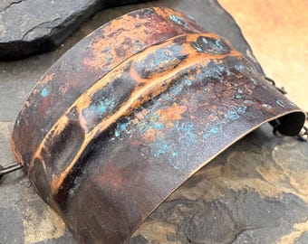 Copper Cuff, Form Folded, Toggle Clasp
